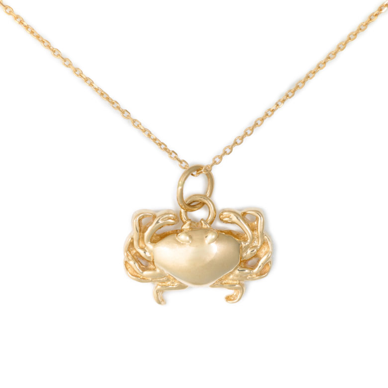 Crab Necklace, Yellow Gold Plated