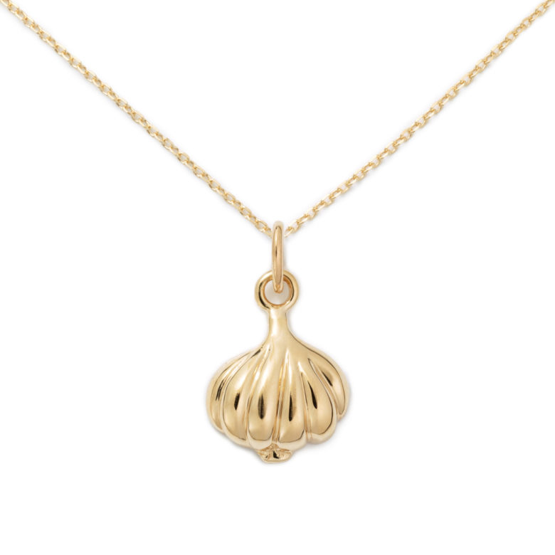 Garlic Necklace, Yellow Gold Plated