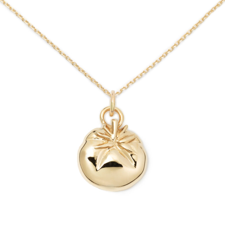 Tomato Necklace, Yellow Gold Plated