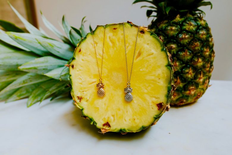Pineapple Pendant, 14K White Gold 