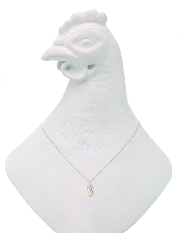Pineapple Pendant, 14K White Gold 