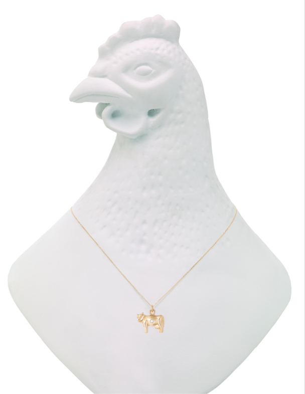 Taurus Cow Cattle Bull Head Shaped Pendant Necklace in Gold or Silver –  DOTOLY