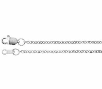 14K white gold cable chain - 18"