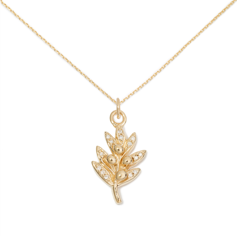 Olive Pendant, 14K Yellow Gold - DelicaciesDelicacies