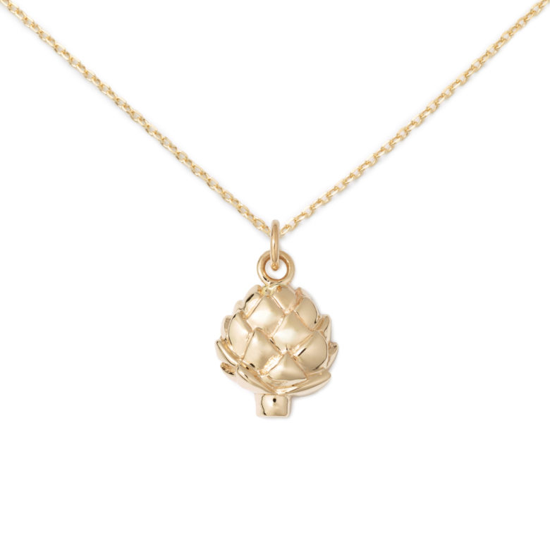 Artichoke Necklace, Yellow Gold Plated