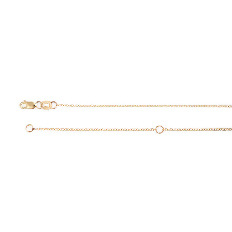 16-18" adjustable 14K yellow gold cable chain (solid gold, not plated)