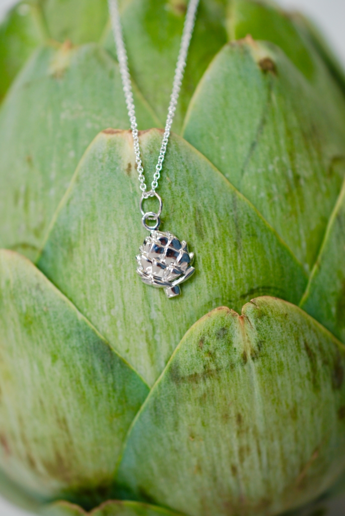 Artichoke Necklace, Sterling Silver DelicaciesDelicacies