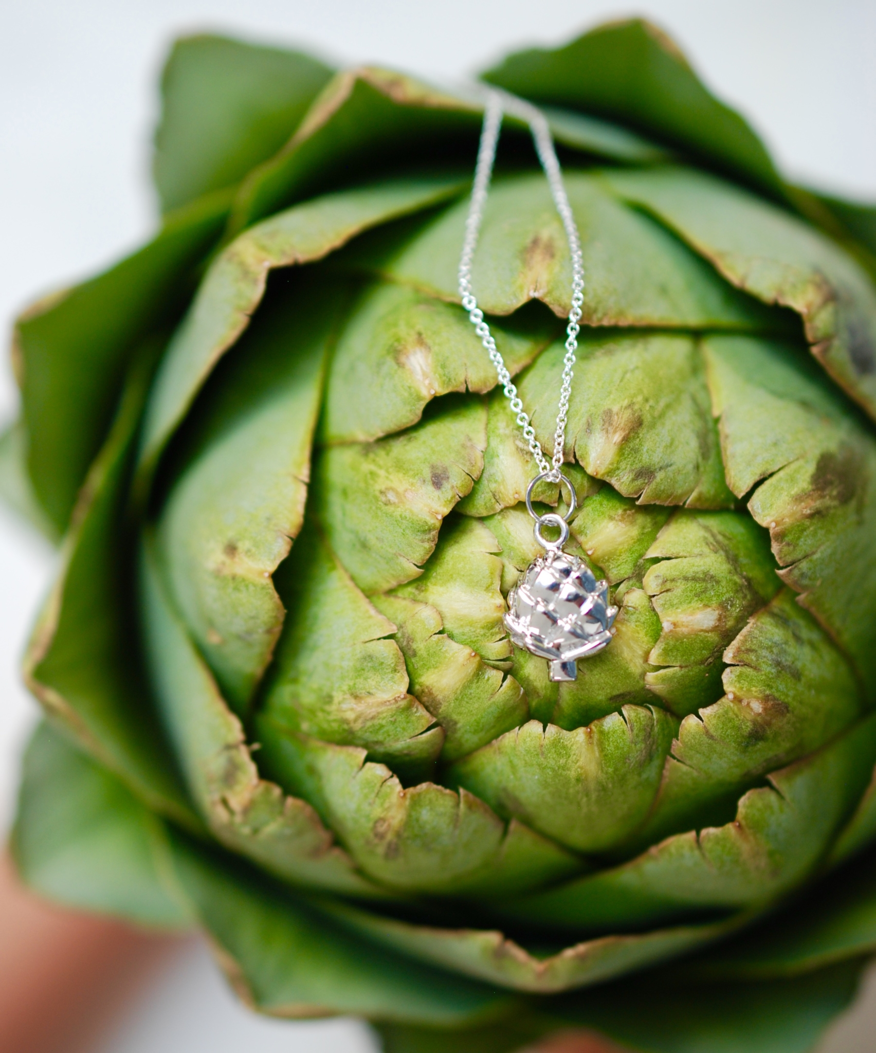 Artichoke Necklace, Sterling Silver DelicaciesDelicacies