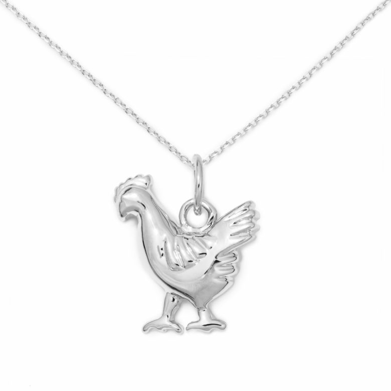 Chicken Necklace, Sterling Silver