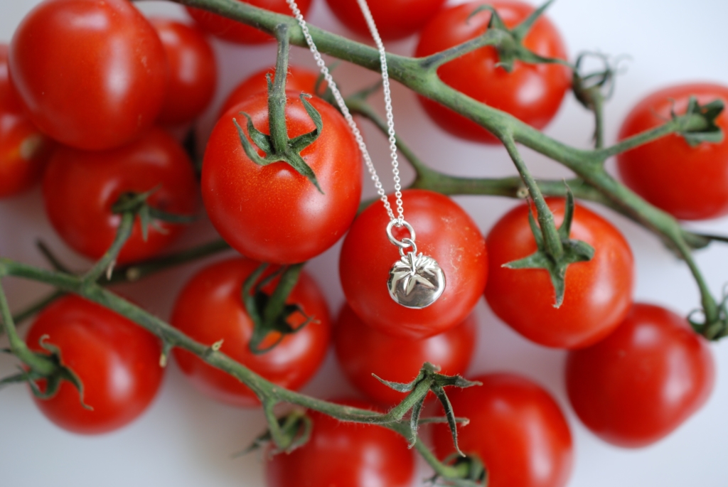 Tomato Necklace, Sterling Silver DelicaciesDelicacies