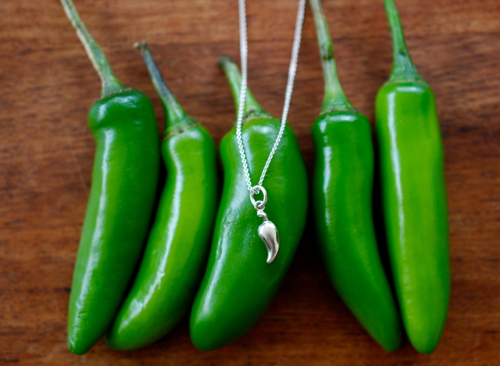 Chili Pepper Necklace, Sterling Silver Delicacies
