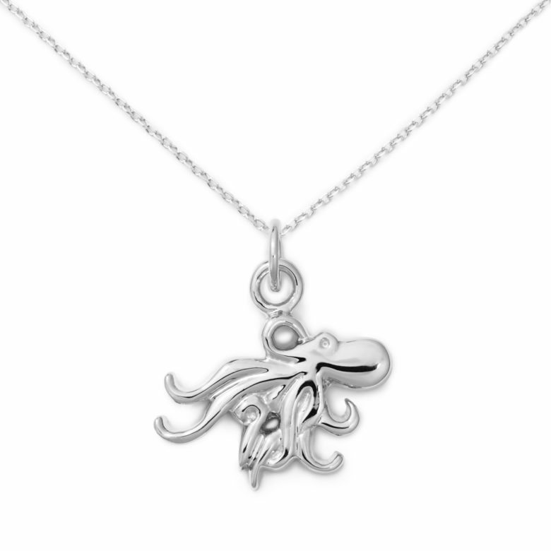Octopus Necklace, Sterling Silver