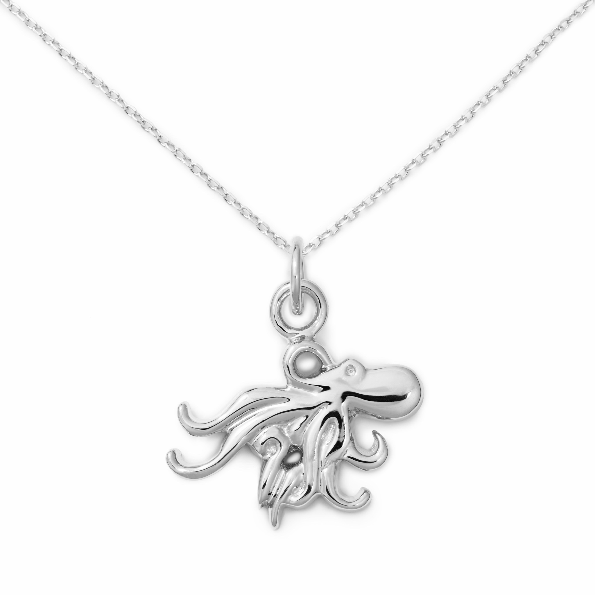 Octopus Necklace, Sterling Silver