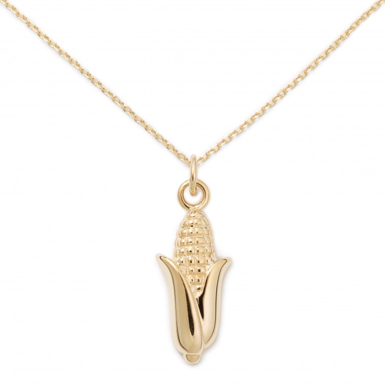 Corn Necklace, Yellow Gold Plated