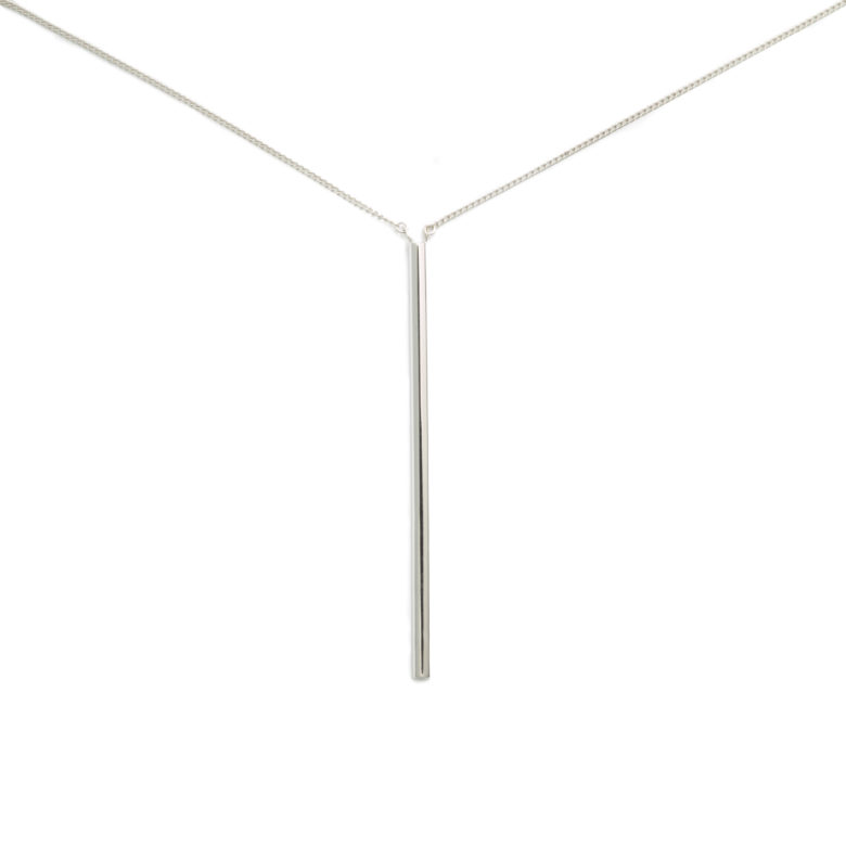 Bucatini Necklace, Sterling Silver