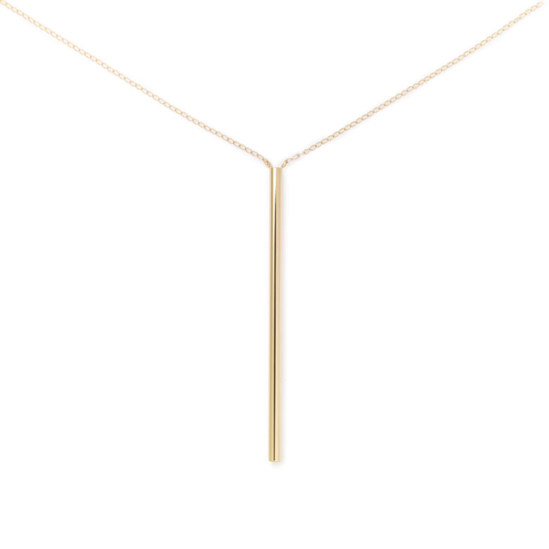 Bucatini Necklace, Yellow Gold Plated
