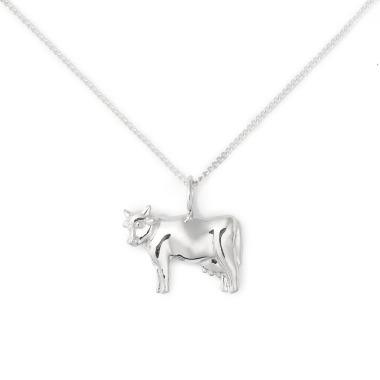 Cow Necklace, Sterling Silver