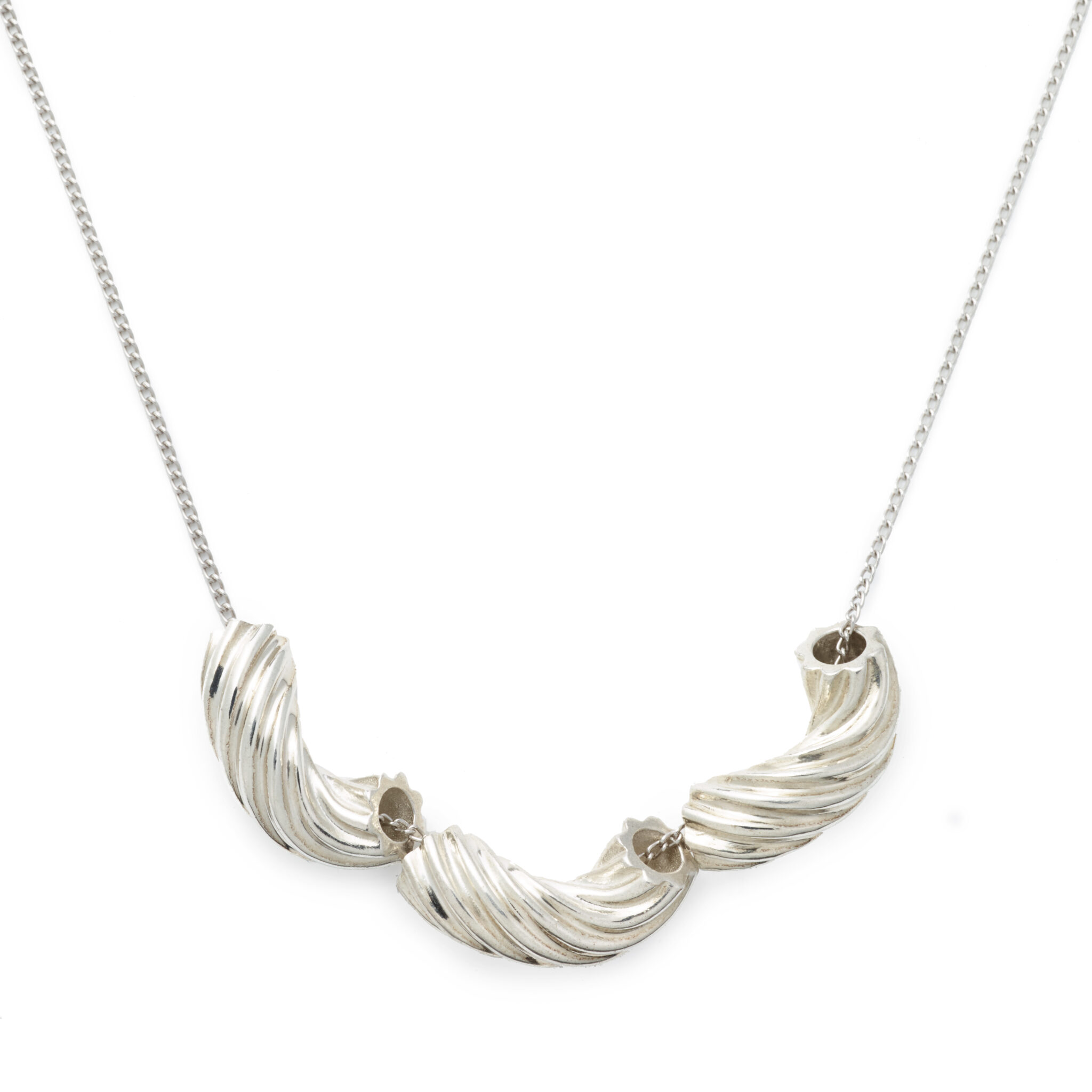 Elbow Macaroni Necklace, Sterling Silver Delicacies