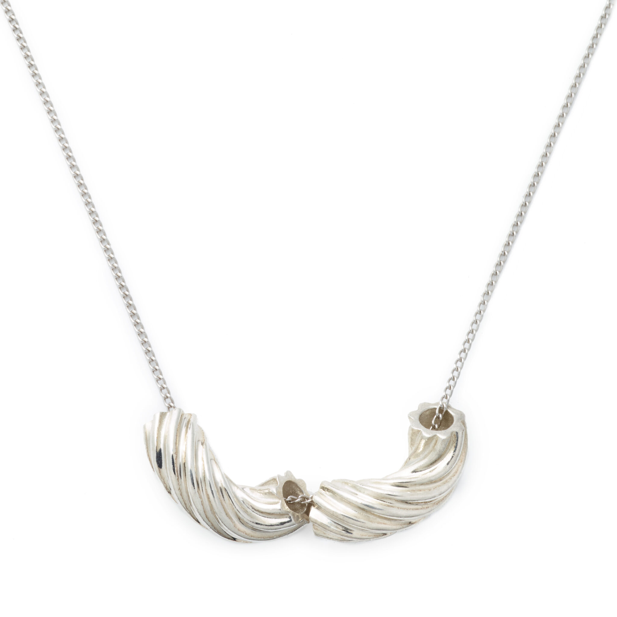 Elbow Macaroni Necklace, Sterling Silver Delicacies