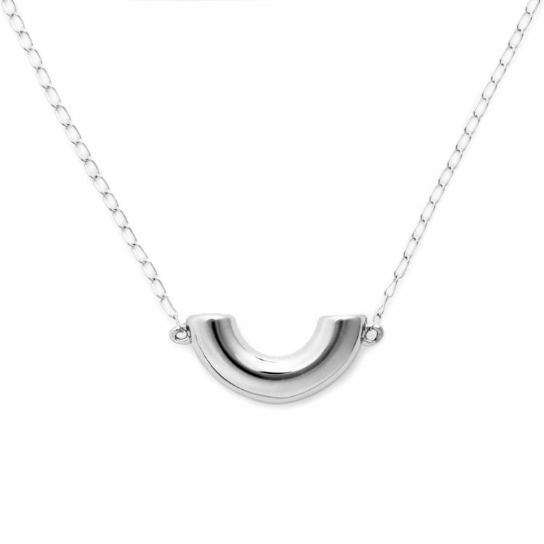 Elbow Macaroni Necklace, Mini Size, Sterling Silver