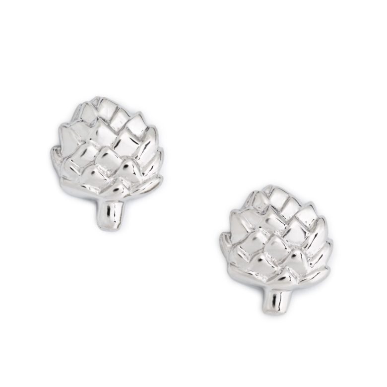 Artichoke Earrings, Sterling Silver