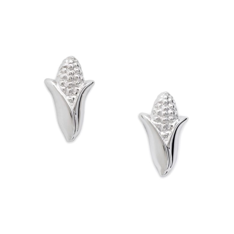 Corn Earrings, Sterling Silver