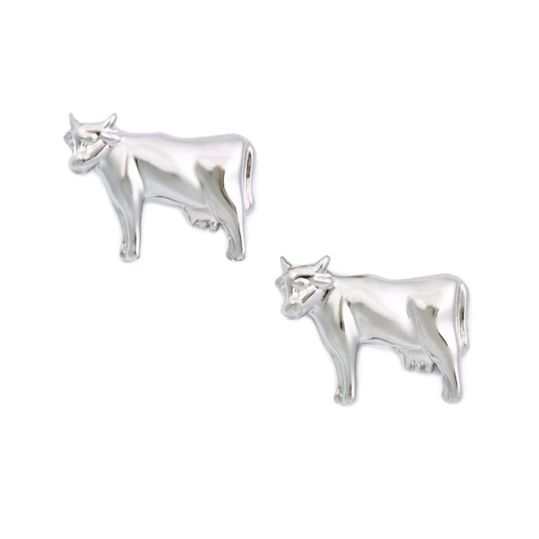 Cow Earrings, Sterling Silver