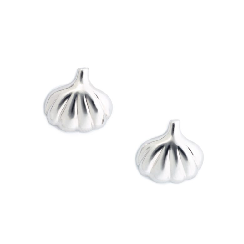 Garlic Earrings, Sterling Silver