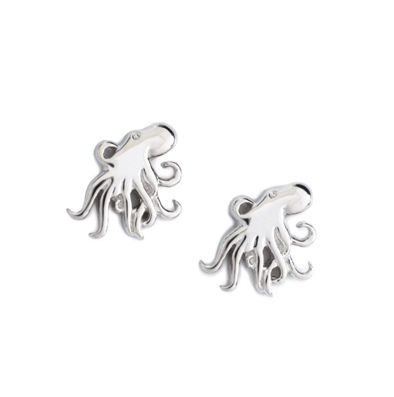 Octopus Earrings, Sterling Silver