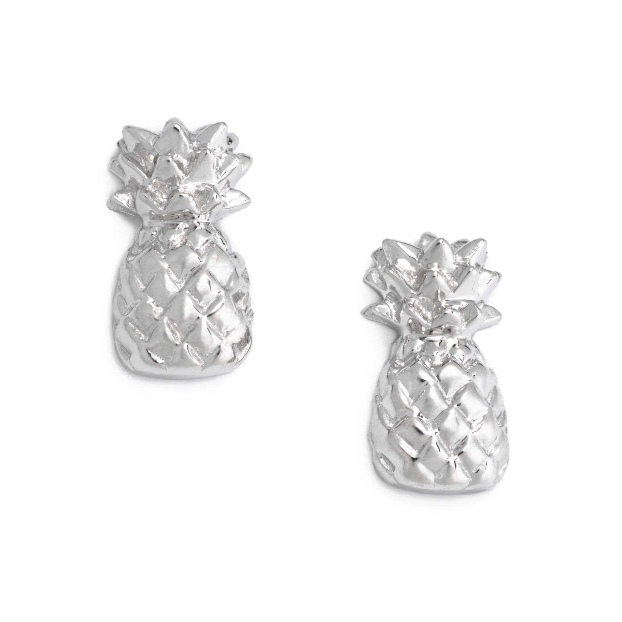Pineapple Earrings, Sterling Silver