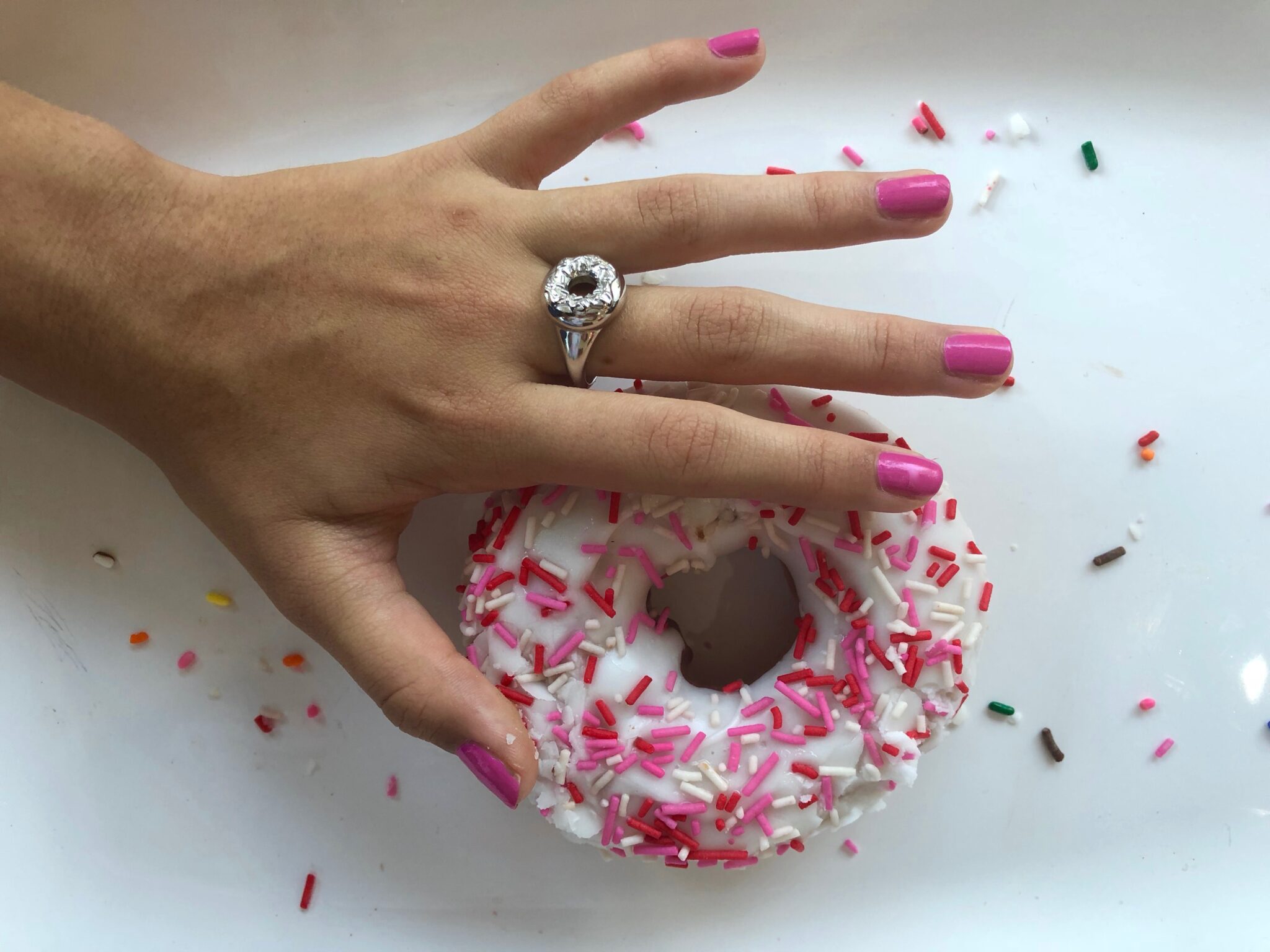 Sprinkle Doughnut Ring, Sterling Silver Delicacies