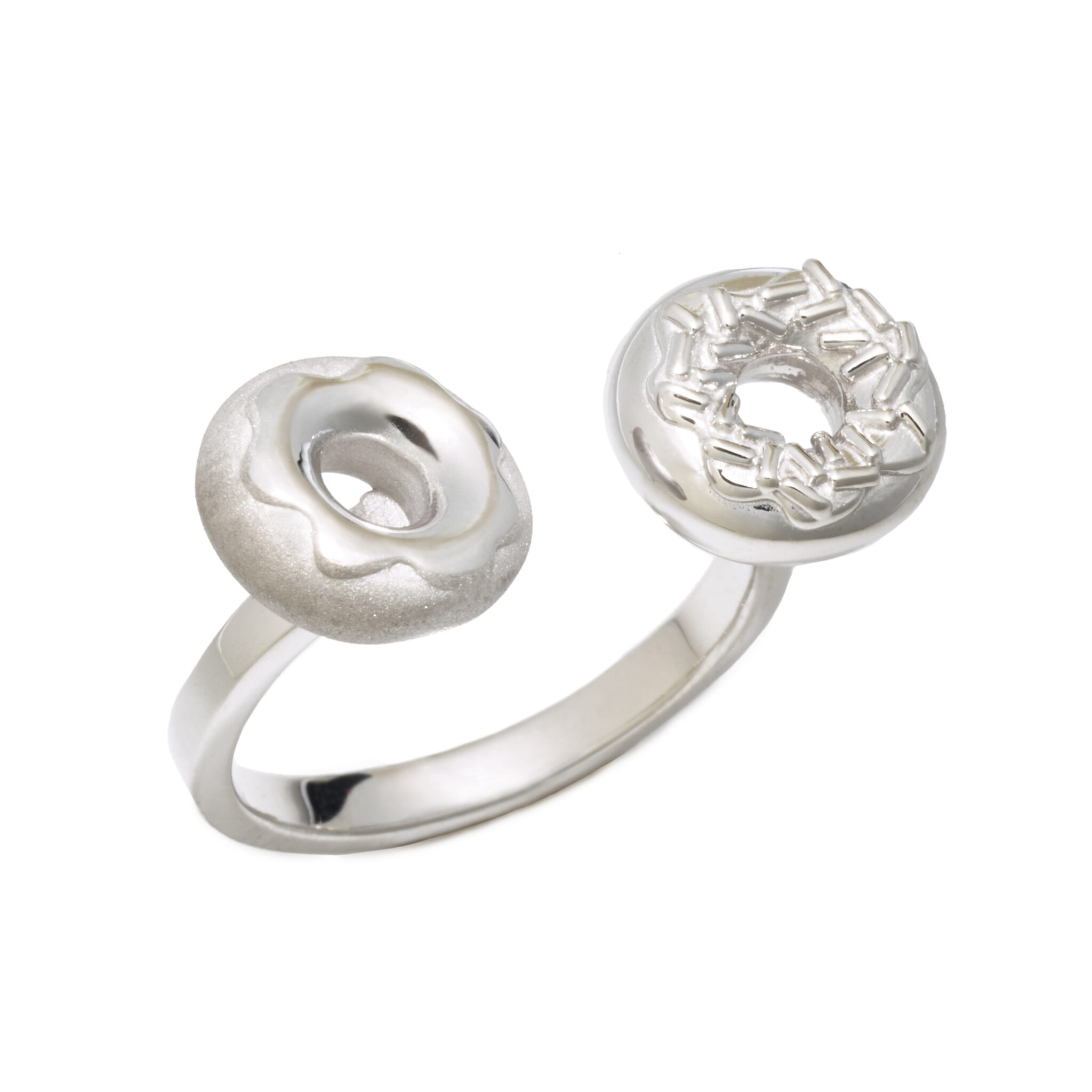 Sprinkles & Glaze Bypass Ring, Sterling Silver Delicacies