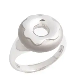 Glazed Doughnut Ring, Sterling Silver