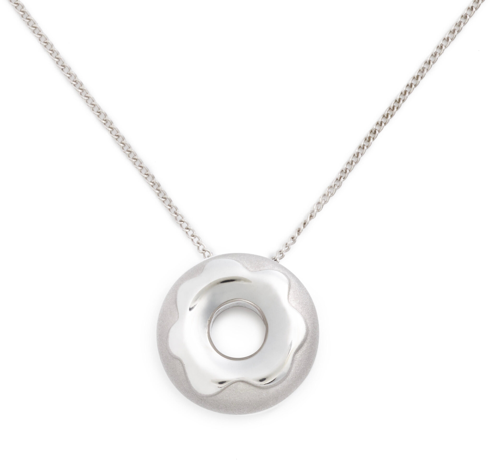 Glazed Doughnut Necklace, Sterling Silver - Delicacies