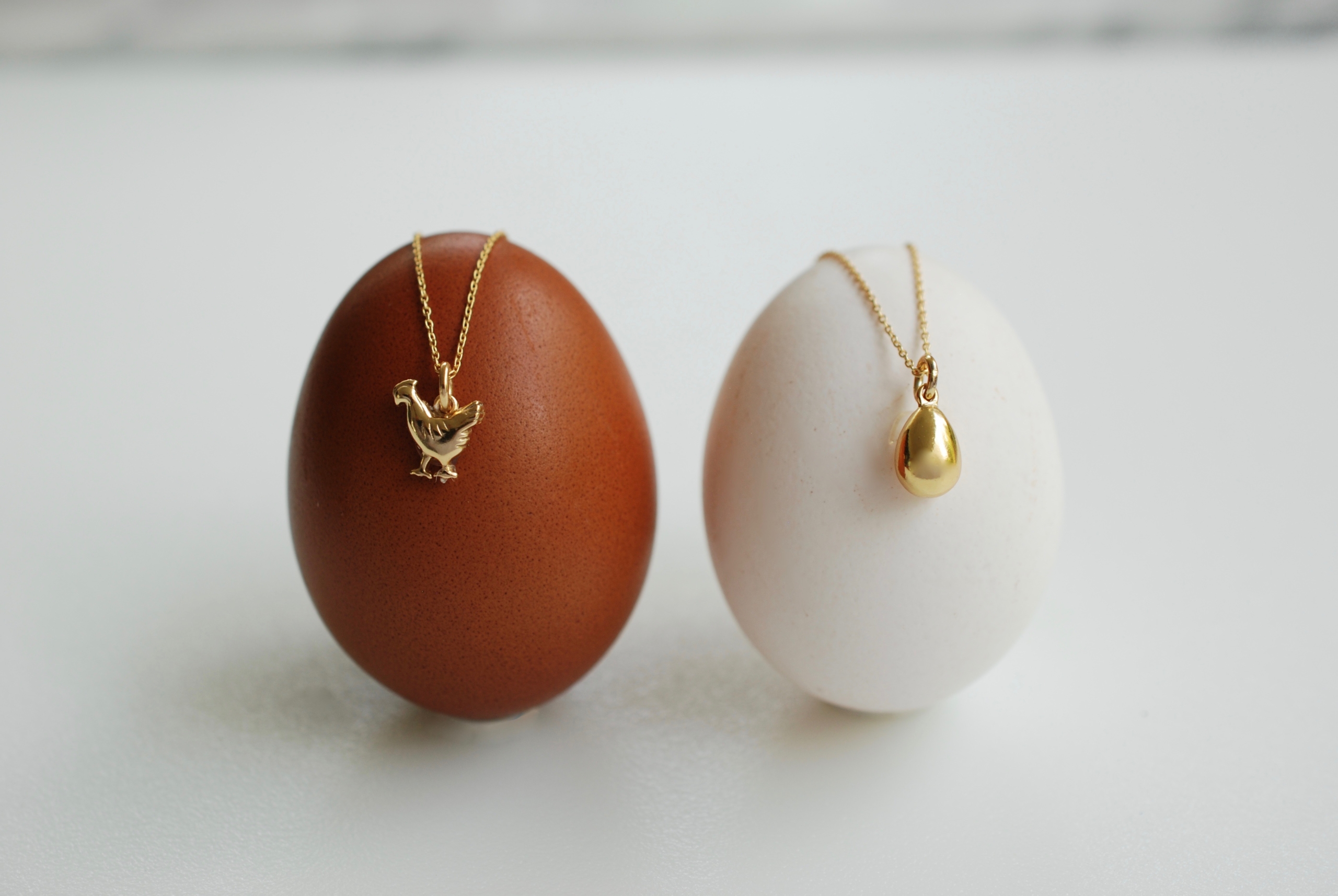 Egg Pendant (3D), 14K Yellow Gold Delicacies