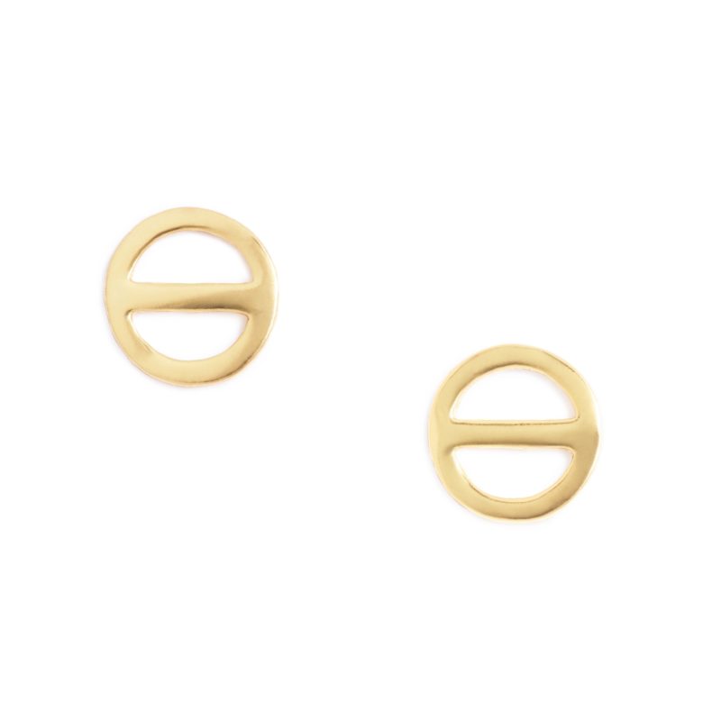 Salt Symbol Earrings, Yellow Gold Plated