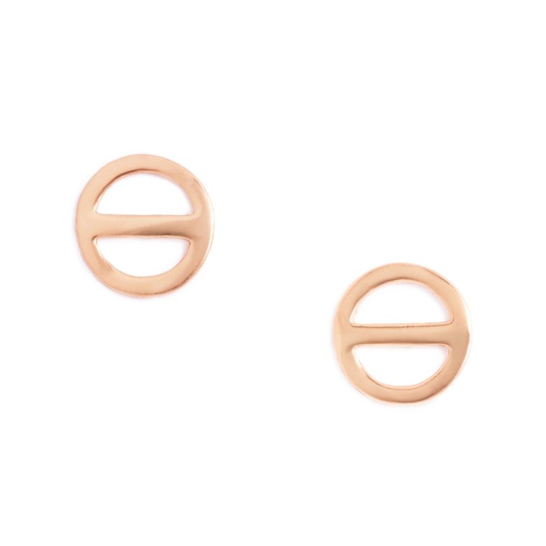 Salt Symbol Earrings, Rose Gold Plated