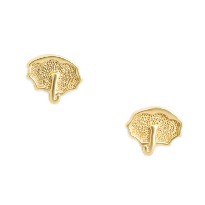 Umbrella Earrings, Yellow Gold Plated