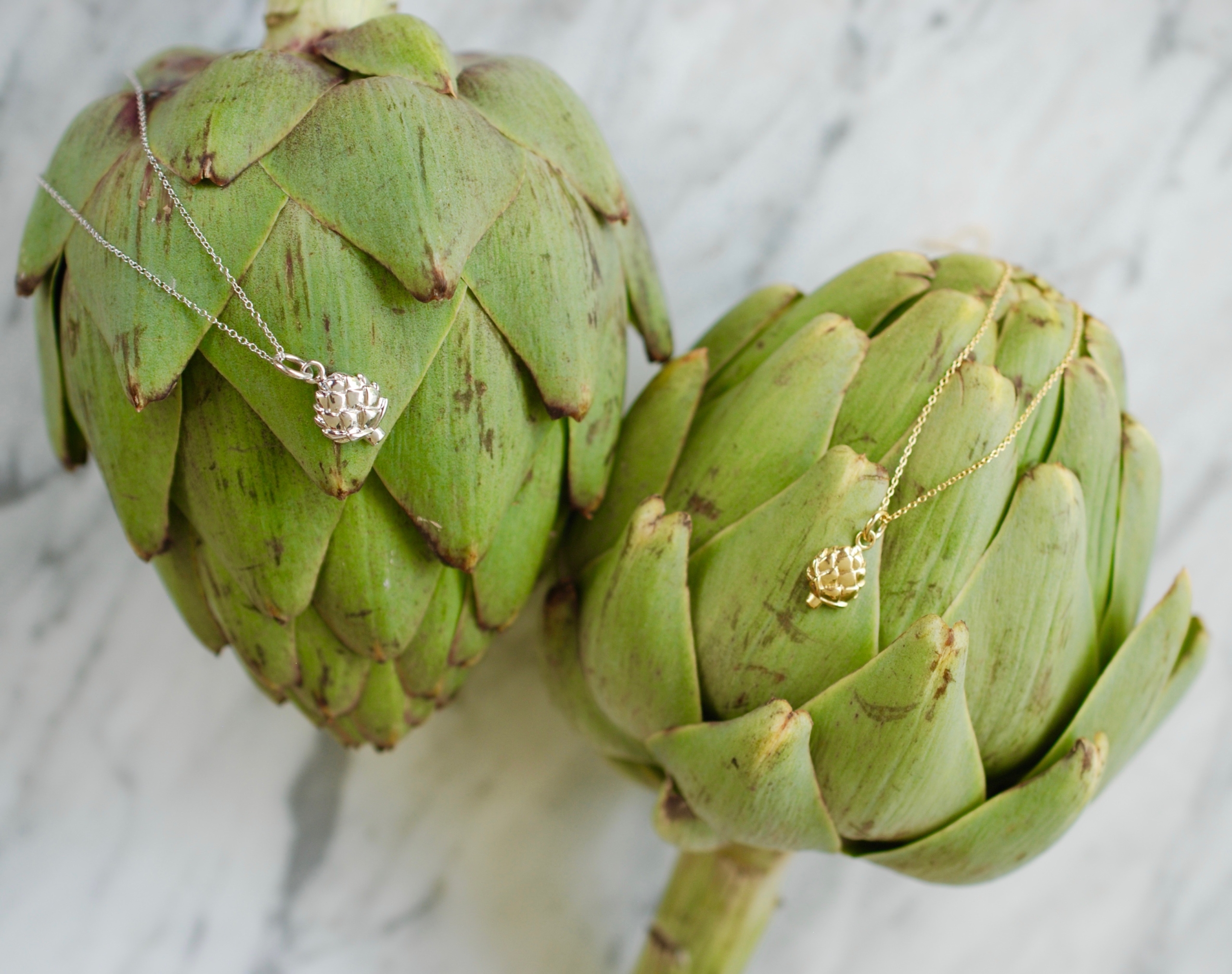 Artichoke Necklace, Sterling Silver Delicacies