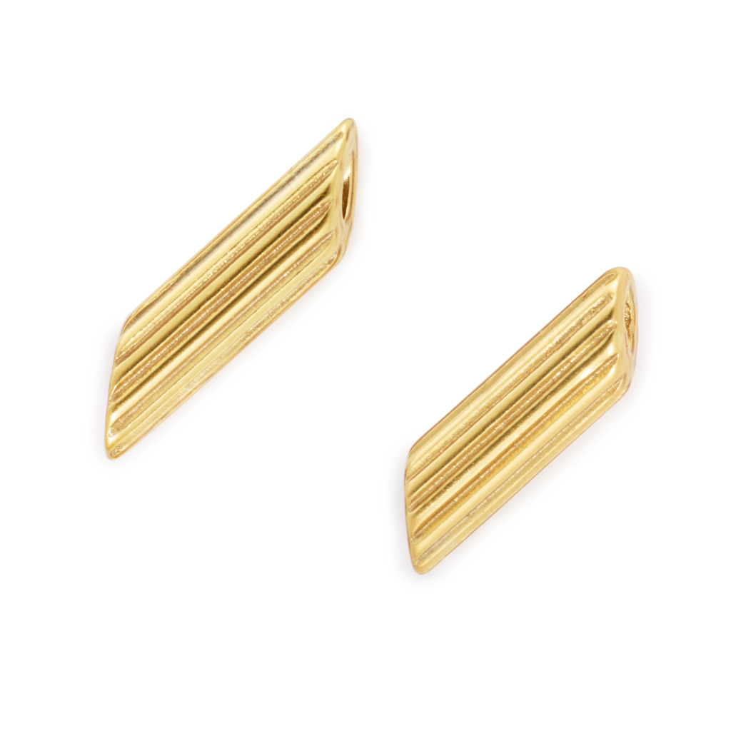 Penne Pasta Earrings, Yellow Gold Plated - Delicacies