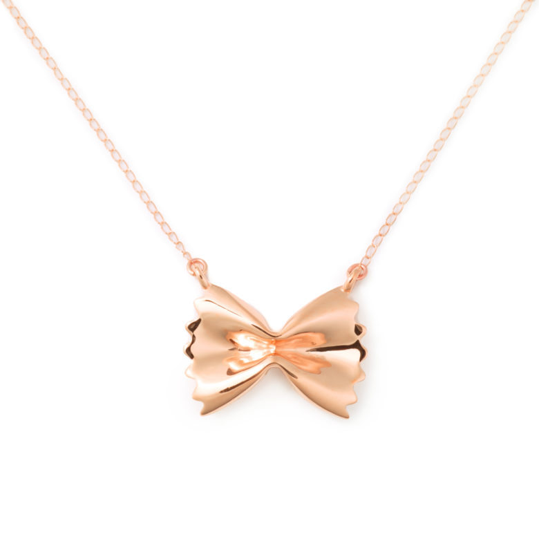 Farfalle Necklace, Rose Gold Plated