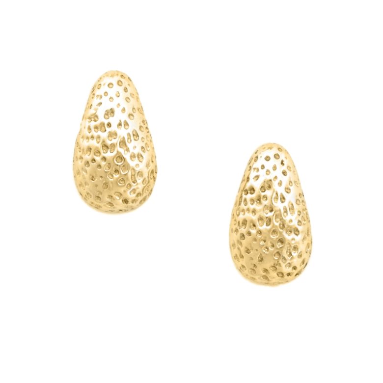 Avocado Whole Earrings, Yellow Gold Plated