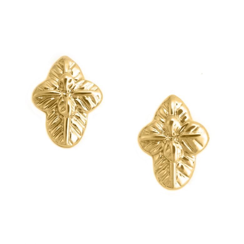 Basil Earrings, Yellow Gold Plated