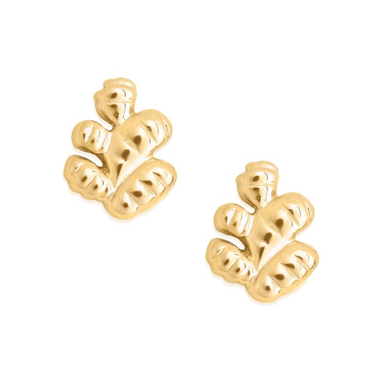 Ginger Earrings, Yellow Gold Plated
