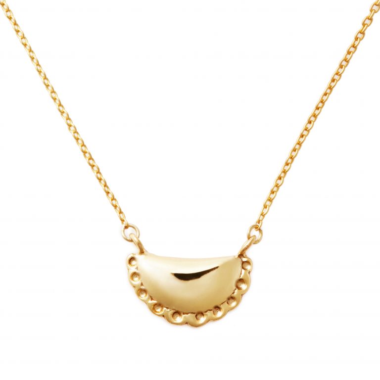 Pierogi Necklace, Yellow Gold Plated - Delicacies