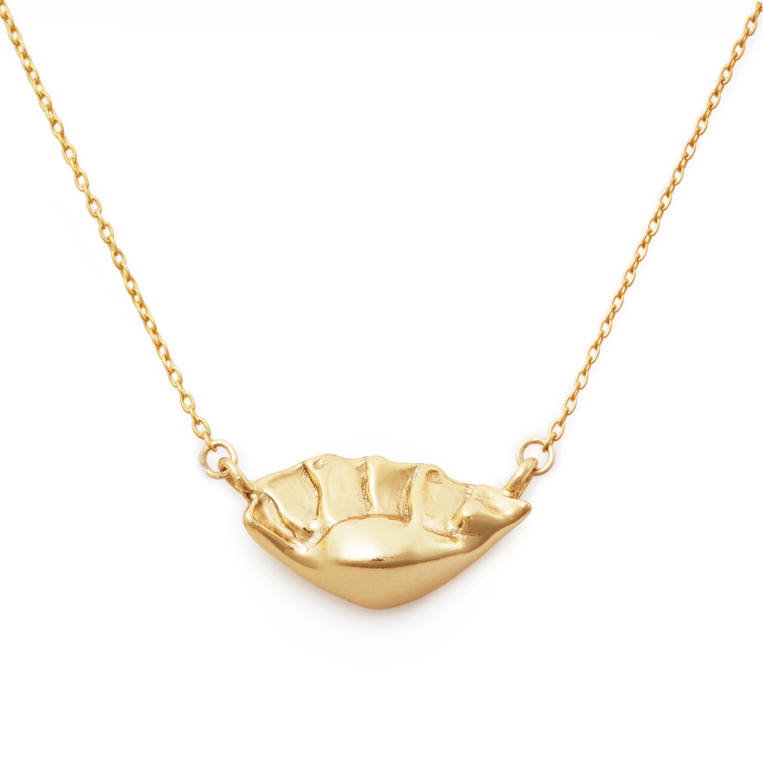Gyoza Necklace, Yellow Gold Plated - Delicacies Gyoza Necklace, Yellow Gold Plated - Delicacies
