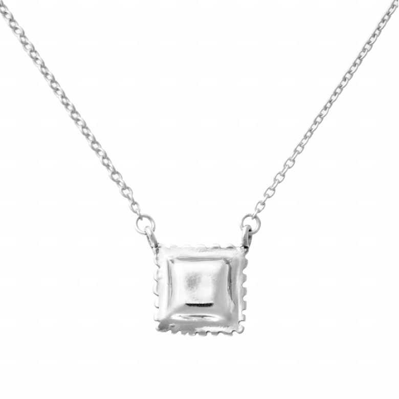 Ravioli Necklace, Mini Size, Sterling Silver