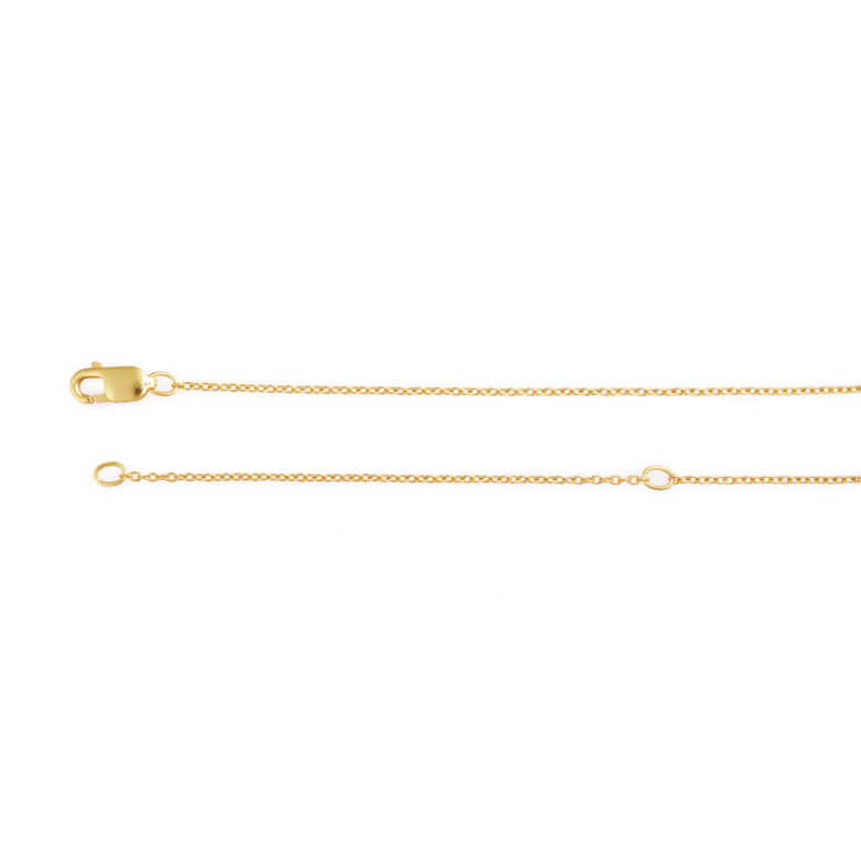 18-20" Adjustable Yellow Gold Plated Rolo Chain