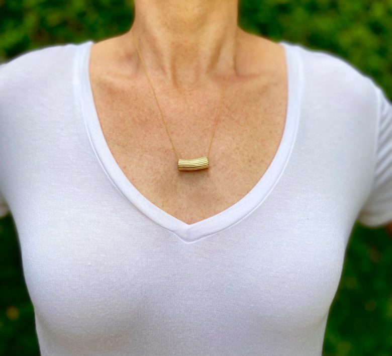 Rigatoni Necklace, Yellow Gold Plated - Delicacies