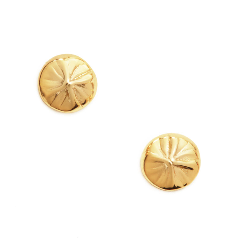 Chinese Dumpling Earring Set, Yellow Gold Plated